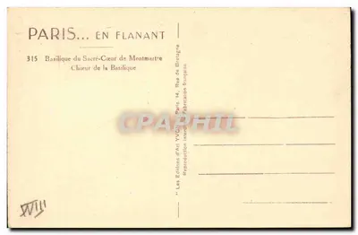 Basílica do Sagrado Coração de Montmartre — Cúpula — Éditions d'Art Yvon, n°315 — Verso