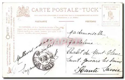 Paris, Panteão e Praça Médicis — Oullette, série III, n° 26 — Verso