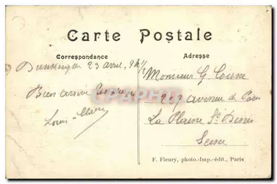 Monument do Cavaleiro de La Barre — Paris — F. Fleury, foto-imp.-edit., Paris — Verso