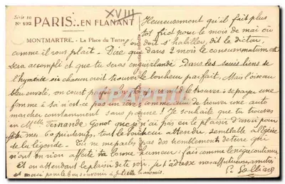 Montmartre — Place du Tertre — Hotel du Tertre e editor Yvon, n° 602 — Verso