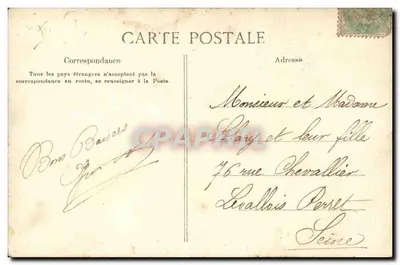 Paris - 20 - Lembrete do 20º arrondissement Bilhete postal antigo — Verso