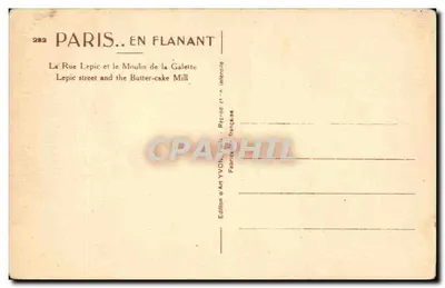 Parijs — Rue Lepic en het Moulin de la Galette — YVON, n°282 — Achterkant