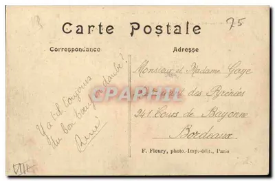 Mały Pałac lub Pałac Miasta Paryża — Zbudowany w 1900 roku przez Ch. Girault — F. Fleury, fotograf, drukarz i wydawca, Paryż — Rewers