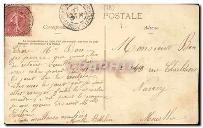 Versalhes - Estação, margem direita — Bilhete postal antigo n°70 — editor Brodard — Verso