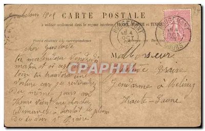 PARYŻ - Gare Saint-Lazare — widok budynku z zegarem i ruchem — wydawca nieznany — Rewers