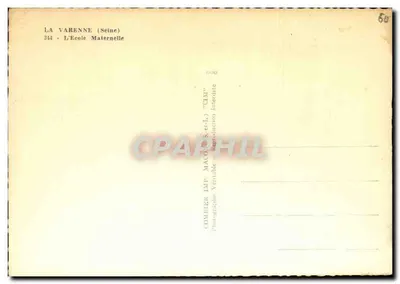 La Varenne (Seine) — A Escola Maternal — Combière Imp. Macons-et-L. — Verso