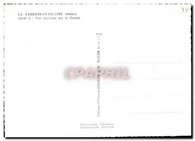 La Varenne-St-Hilaire (Seine) — Widok z lotu ptaka na centrum — Éditions Aériennes Combier, Mâcon — Rewers