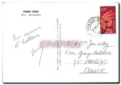 Paris 1900 — Abastecimento — Edição Bourg-la-Rivière — Verso