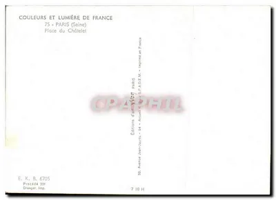 Place du Châtelet — Paryż — Éditions Jean-Jaurès — Rewers