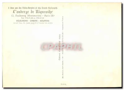Gospoda w Riquewihr — Paryż IX — Wydawnictwo Jean-Jaurès — Rewers