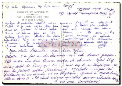 Hôtel de Ville w Paryżu — widok z mostu Arcole — wydawca Paris et ses Merveilles, n° 7028 — Rewers