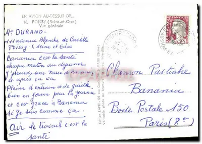Widok z powietrza Poissy — Seine-et-Oise — Wydawnictwo LAPIE — Rewers