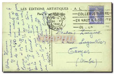 Parigi - Panorama visto dal Pavillon de Flore sulla Senna, Notre-Dame e la Cité - A. L. — Verso