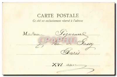PARIS — Statua Voltaire'a, Square Monge — B.F. Paryż, n°174 — Rewers