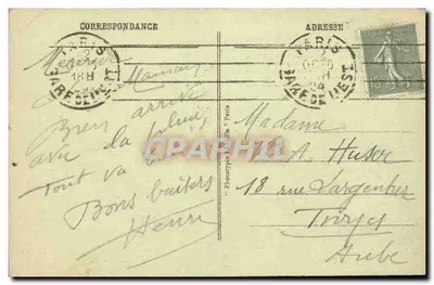 Paryż — Panthéon i pomnik J.-J. Rousseau — wydawca Parisen, nr 6 — Rewers