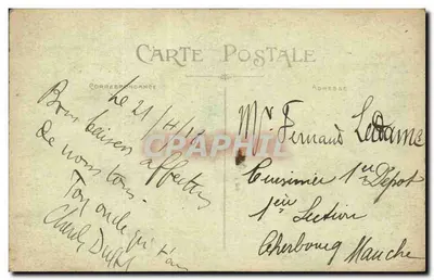 Paryż - Widok na Bazylikę Madeleine i Rue Royale — L. D. — Rewers