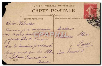 Paris. O Ópera e a Avenida do Ópera — editor P. L. n° 2959/VIII — Verso