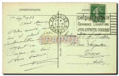 Paris - Avenida da Ópera — vista da Ópera Garnier — editor Chabelle, n°116 — Verso