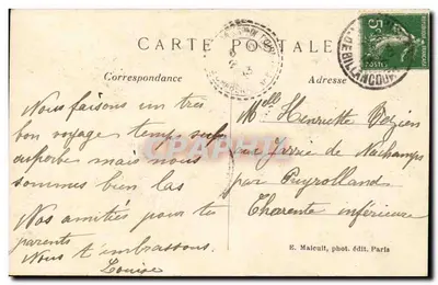 Parijs — Het Heilig Hart en het Funiculaire van Montmartre — E. Malecuit, fot. edit. Parijs, n° 5017 — Achterkant