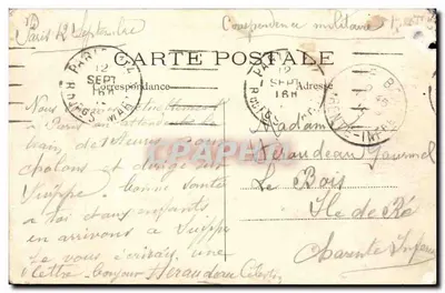 Paryż — La Conciergerie i most au Change — Wydawca nieznany — Rewers