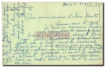 Notre-Dame w Paryżu — gotycka fasada — Wydawnictwo Grégoire, Paryż, nr 107 — Rewers