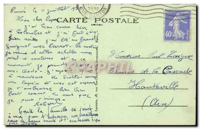 Paris — O Ponte e a Praça Saint Michel — A. L. — Verso