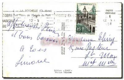 Torres da Entrada do Porto — La Rochelle — Edições GABY — Verso