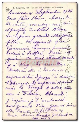 Port La Rochelle — widok portu z żaglówkami — R. Bergevin, wyd. - 66, rue des Merciers, La Rochelle — Rewers
