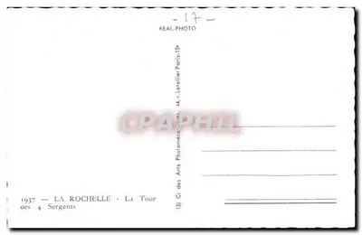 Wieża Czterech Strażników — Rochelle — wydawca Letellier Paryż — Rewers