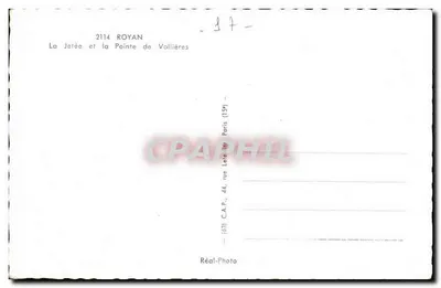 Royan — Przystań i Wyspa Vallières — C.A.P. Paryż — Rewers