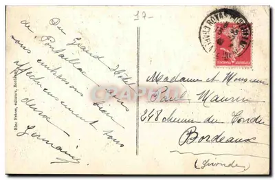 Royan-Pontailiac (Côte d'Argent) — Widok na Restaurację i Hotel nad Plażą — BR. — N° 169 — Rewers