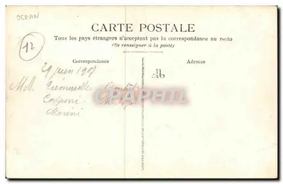 Widok wybrzeża — dom na skałach — datowany 8 czerwca 1907 — Rewers