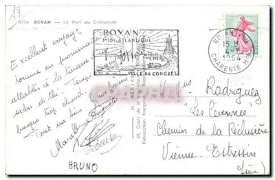 Royan — Port w zachodzie — Wydawca: Miasto Royan, nr 4774 — Rewers