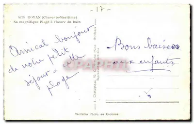 Royan (Charente-Maritime) — Sa magnifique plage à l'heure du bain — Éditeur Elcée, n° 4279 — Verso