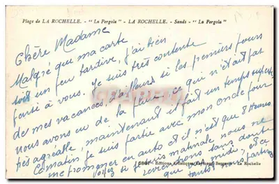 Praia de LA ROCHELLE — "La Pergola" — Editor Ramuntcho — Verso