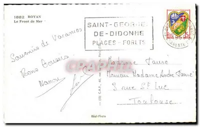 Royan — Le Front de Mer — C.A.P. Réal-Photo — Verso