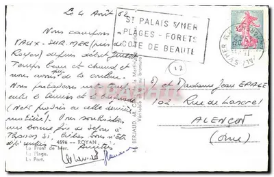 Royan — Vue du port, plage et hôtel — Tito — Verso