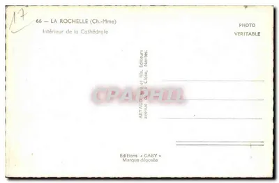 Wnętrze katedry — La Rochelle (Ch.-Mme) — Éditions GABY — Rewers
