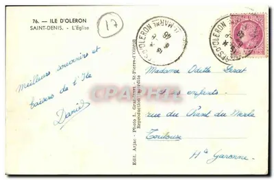 Saint-Denis - A Igreja — Ile d'Oléron — Photo Arjac — Verso