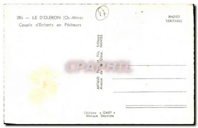 Casal de Crianças Pescadores — Ilha de Oléron — Edições Gaby, Nantes — Verso