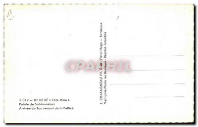 Wyspa Ré — Wyspa Sablanceaux — L. Chatagneau 92 — Rewers
