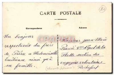 Rochefort-sur-Mer — O "Friant" descendo a Charente — Coleção Ch. Glambasl — Verso