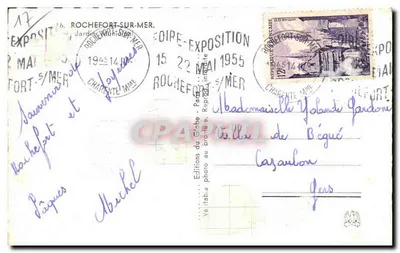 Ogród botaniczny w Rochefort-sur-Mer — Wystawa 1955 — Wydawnictwo Globe — Rewers