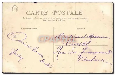Rochefort-sur-Mer — El Torpedero "La Rapière" en Cale seca — Cl. Générales Parisiennes n°19 — Reverso