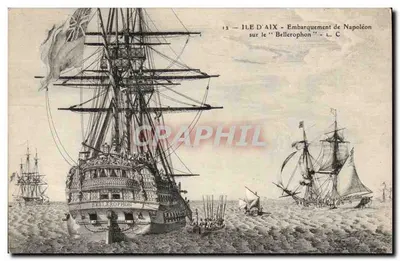 Ilha de Aix - Embarque de Napoleão no "Bellerophon" - L. C.