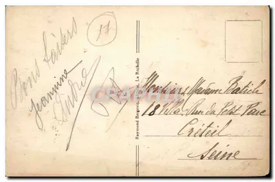 Plaża FOURAS — animowany widok z namiotami i kąpielakami — wydawca Raymond Bergeron, nr 10917 — Rewers