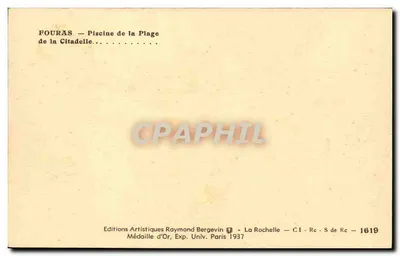 Fouras — Basen plaży Citadelle — Wydawnictwo Artystyczne Raymonde Bergevin — Rewers