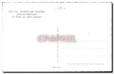 Le Clapet-les-Mathes — Plaża pod zachodzącym słońcem — Réal-Photo, Paryż — Rewers