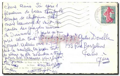 St-Georges-de-Diddonne — plaża, fara i sosnowe drzewa — wydawca nieznany — Rewers