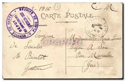 Saintes — Rue Alsace-Lorraine — Pap. J. Prévoat, wyd. — Rewers